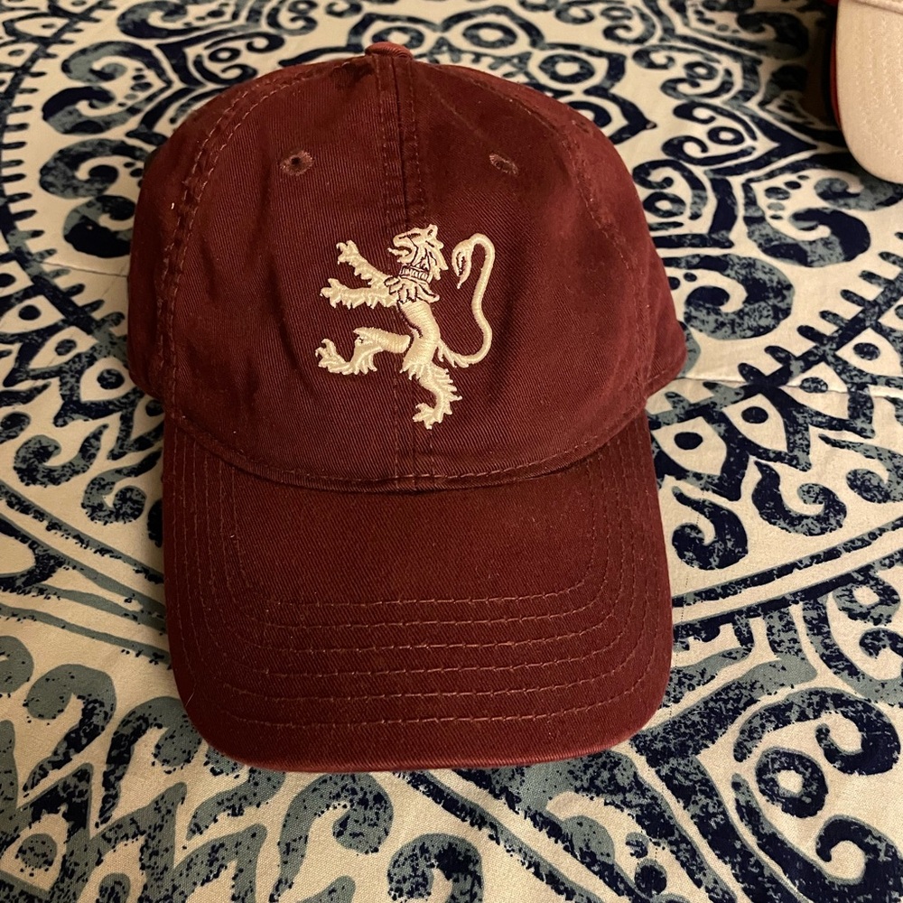 Maroon Cap with Embroidered Lion YALE
